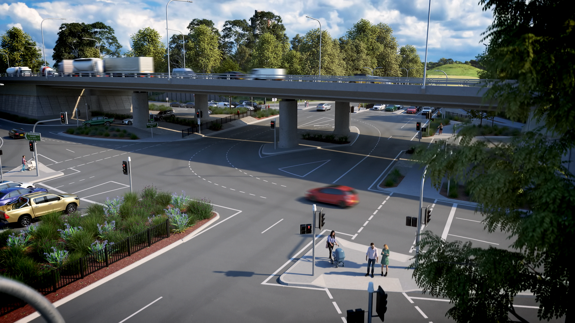 Exiting Homebush Bay Drive southbound off-ramp